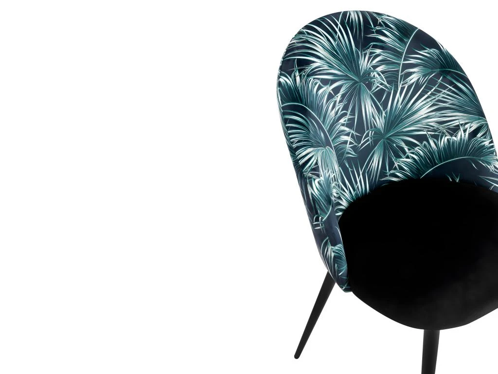 Lot De 2 Chaises PALMERA - Tissu Et Métal - Motif Palmier 7 Lot De 2 Chaises PALMERA - Tissu Et Métal - Motif Palmier – Image 7