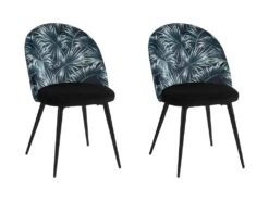 Lot De 2 Chaises PALMERA - Tissu Et Métal - Motif Palmier