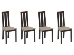 Lot De 4 Chaises DOMINGO - Hêtre Massif Wengé -Mobilier De Restaurant chaise 399729