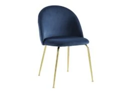 Lot De 2 Chaises - Velours Et Métal Doré - Bleu - MELBOURNE -Mobilier De Restaurant chaise 404421