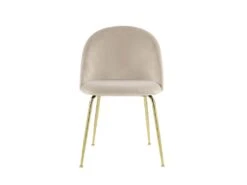 Lot De 2 Chaises - Velours Et Métal Doré - Beige - MELBOURNE -Mobilier De Restaurant chaise 404481