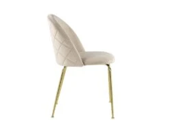 Lot De 2 Chaises - Velours Et Métal Doré - Beige - MELBOURNE -Mobilier De Restaurant chaise 404483