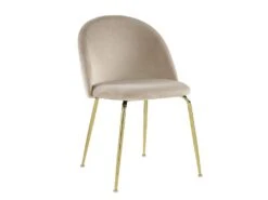Lot De 2 Chaises - Velours Et Métal Doré - Beige - MELBOURNE -Mobilier De Restaurant chaise 404487