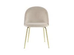 Lot De 6 Chaises - Velours Et Métal Doré - Beige - MELBOURNE -Mobilier De Restaurant chaise 404491