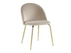 Lot De 6 Chaises - Velours Et Métal Doré - Beige - MELBOURNE -Mobilier De Restaurant chaise 404497