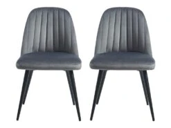 Lot De 2 Chaises ELEANA - Velours & Métal Noir - Gris 8 Lot De 2 Chaises ELEANA - Velours & Métal Noir - Gris -Mobilier De Restaurant chaise 406869