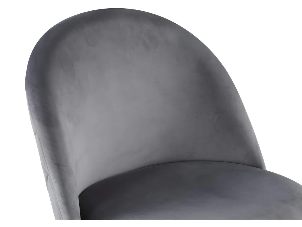 Lot De 6 Chaises - Velours Et Métal Noir Mat - Gris - MELBOURNE 5 Lot De 6 Chaises - Velours Et Métal Noir Mat - Gris - MELBOURNE – Image 5