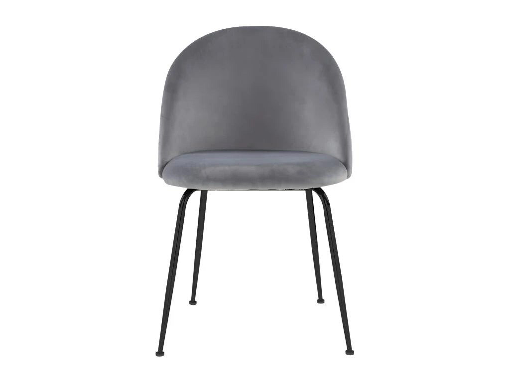 Lot De 6 Chaises - Velours Et Métal Noir Mat - Gris - MELBOURNE 8 Lot De 6 Chaises - Velours Et Métal Noir Mat - Gris - MELBOURNE – Image 8