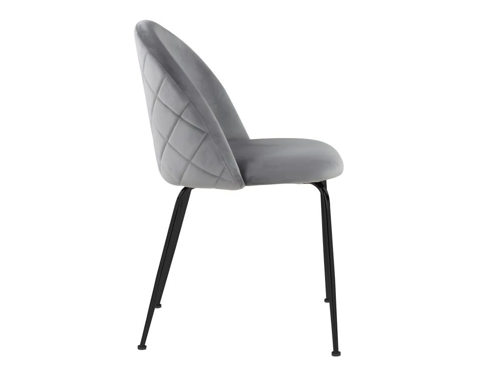 Lot De 6 Chaises - Velours Et Métal Noir Mat - Gris - MELBOURNE 7 Lot De 6 Chaises - Velours Et Métal Noir Mat - Gris - MELBOURNE – Image 7