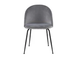 Lot De 2 Chaises - Velours Et Métal Noir Mat - Gris - MELBOURNE -Mobilier De Restaurant chaise 407397