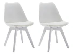 Lot De 2 Chaises JODY - Polypropylène Et Hêtre - Blanc Pieds Blanc