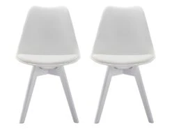 Lot De 2 Chaises JODY - Polypropylène Et Hêtre - Blanc Pieds Blanc -Mobilier De Restaurant chaise 415035