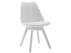 Lot De 6 Chaises JODY - Polypropylène Et Hêtre - Blanc Et Pieds Blanc -Mobilier De Restaurant chaise 415047 1