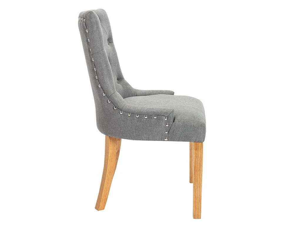 Lot De 6 Chaises JOLIA - Tissu Et Pieds Bois - Gris 5 Lot De 6 Chaises JOLIA - Tissu Et Pieds Bois - Gris – Image 5