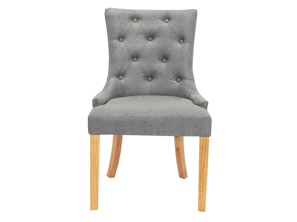 Lot De 6 Chaises JOLIA - Tissu Et Pieds Bois - Gris 3 Lot De 6 Chaises JOLIA - Tissu Et Pieds Bois - Gris – Image 3