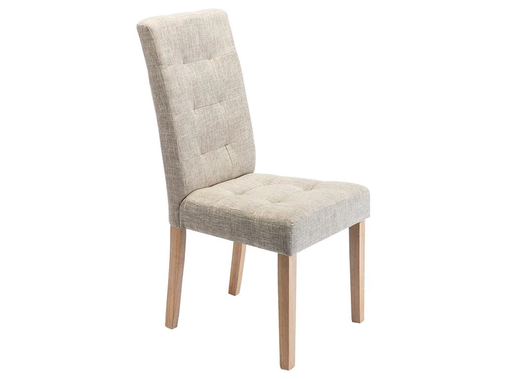 Lot De 6 Chaises VILLOSA - Tissu & Pieds Bois - Beige 6 Lot De 6 Chaises VILLOSA - Tissu & Pieds Bois - Beige – Image 6