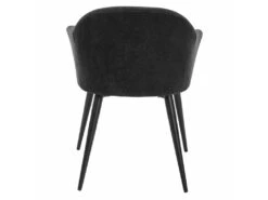 Lot De 6 Chaises BIBO - Avec Accoudoirs - Effet Velours & Métal - Noir -Mobilier De Restaurant chaise 427961