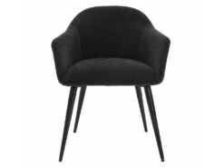 Lot De 6 Chaises BIBO - Avec Accoudoirs - Effet Velours & Métal - Noir -Mobilier De Restaurant chaise 427967