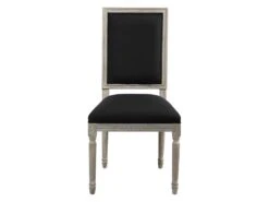 Lot De 2 Chaises AMBOISE - Tissu & Bois De Chêne - Noir -Mobilier De Restaurant chaise 429747