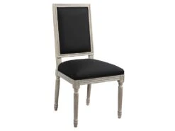 Lot De 2 Chaises AMBOISE - Tissu & Bois De Chêne - Noir -Mobilier De Restaurant chaise 429757