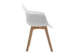 Lot De 2 Chaises Avec Accoudoirs VIXI - Polypropylène Et Hêtre - Blanc -Mobilier De Restaurant chaise 431833