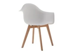 Lot De 2 Chaises Avec Accoudoirs VIXI - Polypropylène Et Hêtre - Blanc -Mobilier De Restaurant chaise 431835