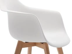 Lot De 2 Chaises Avec Accoudoirs VIXI - Polypropylène Et Hêtre - Blanc -Mobilier De Restaurant chaise 431841