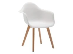 Lot De 2 Chaises Avec Accoudoirs VIXI - Polypropylène Et Hêtre - Blanc -Mobilier De Restaurant chaise 431843