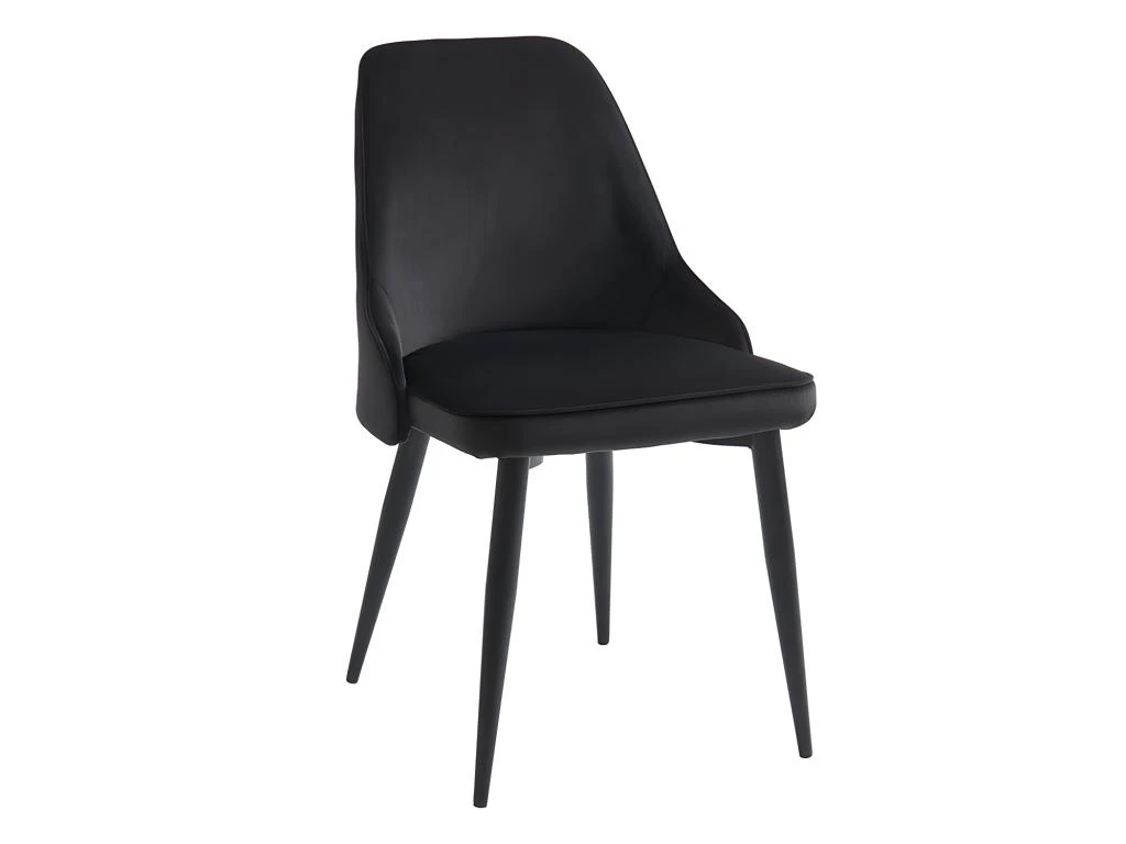 Lot De 6 Chaises - Velours Et Métal - Noir - EZRA 5 Lot De 6 Chaises - Velours Et Métal - Noir - EZRA – Image 5