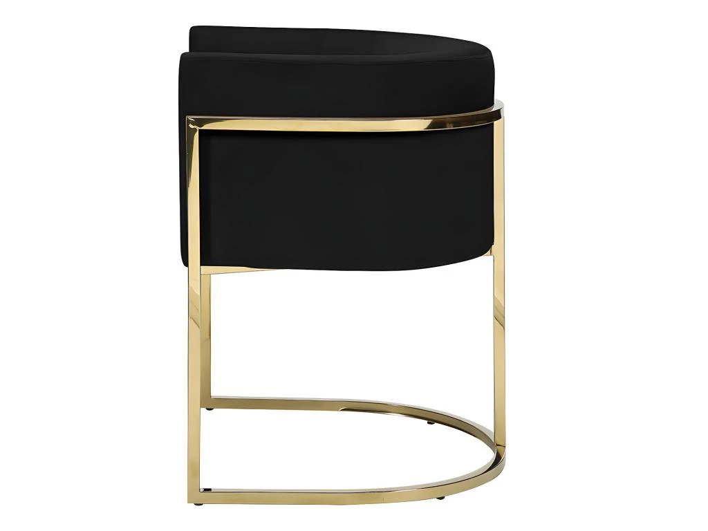 Lot De 2 Chaises Avec Accoudoirs - Velours Et Acier Inoxydable - Noir Et Doré - PERIA De Pascal MORABITO 5 Lot De 2 Chaises Avec Accoudoirs - Velours Et Acier Inoxydable - Noir Et Doré - PERIA De Pascal MORABITO – Image 5