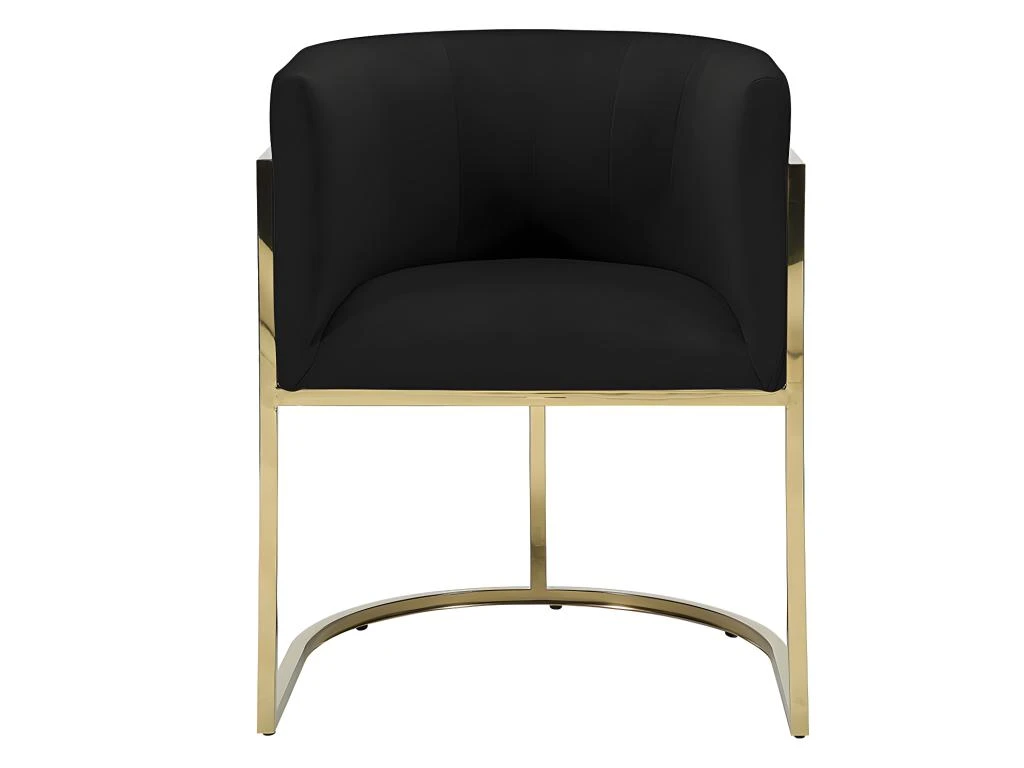 Lot De 2 Chaises Avec Accoudoirs - Velours Et Acier Inoxydable - Noir Et Doré - PERIA De Pascal MORABITO 3 Lot De 2 Chaises Avec Accoudoirs - Velours Et Acier Inoxydable - Noir Et Doré - PERIA De Pascal MORABITO – Image 3
