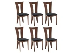 Lot De 6 Chaises TIFFANY - Hêtre Massif - Coloris : Noyer Et Expresso -Mobilier De Restaurant chaise 444427