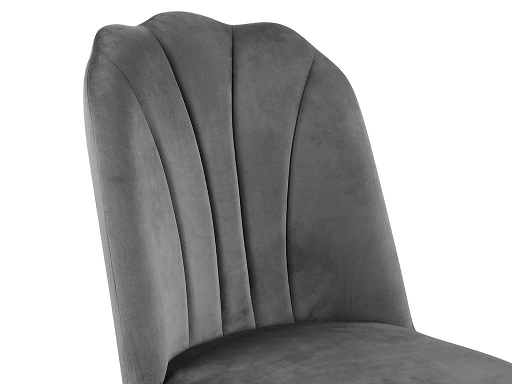 Lot De 2 Chaises ROSARIO - Effet Velours Et Métal Noir - Gris 7 Lot De 2 Chaises ROSARIO - Effet Velours Et Métal Noir - Gris – Image 7