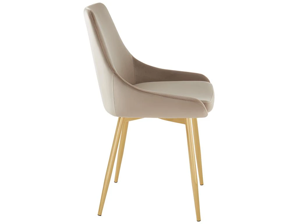 Lot De 6 Chaises MASURIE - Velours Et Métal Doré - Taupe 5 Lot De 6 Chaises MASURIE - Velours Et Métal Doré - Taupe – Image 5