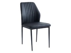 Lot De 2 Chaises KIERA - Simili Et Métal - Noir -Mobilier De Restaurant chaise 448879
