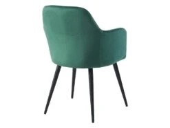 Lot De 2 Chaises Avec Accoudoirs En Velours Et Métal Noir - Vert - ELEANA -Mobilier De Restaurant chaise 450001