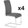 Lot De 4 Chaises LIRICA - Simili Gris