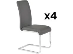 Lot De 4 Chaises LIRICA - Simili Gris