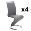 Lot De 4 Chaises TWIZY - Simili Gris