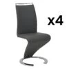 Lot De 4 Chaises TWIZY - Simili Noir