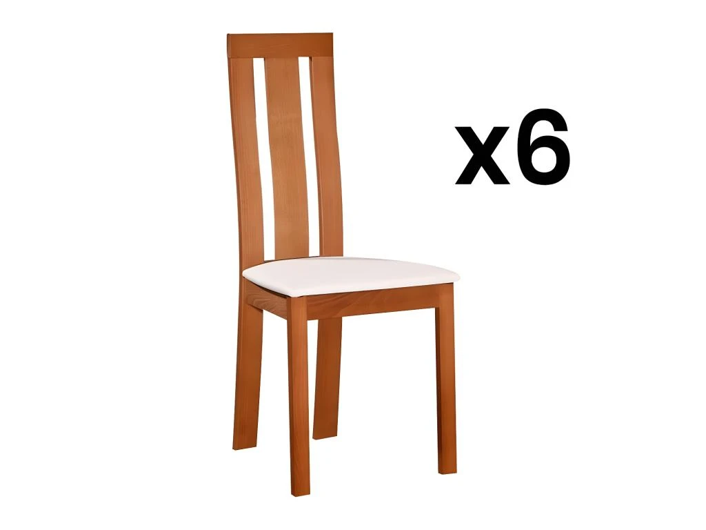 Lot De 6 Chaises DOMINGO - Hêtre Massif Chêne 1 Lot De 6 Chaises DOMINGO - Hêtre Massif Chêne