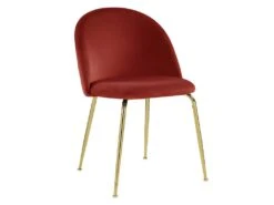 Lot De 6 Chaises - Velours Et Métal Doré - Terracotta - MELBOURNE 10 Lot De 6 Chaises - Velours Et Métal Doré - Terracotta - MELBOURNE -Mobilier De Restaurant chaise 452417