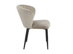 Lot De 6 Chaises CRUSTI - Velours Et Métal - Beige -Mobilier De Restaurant chaise 453069