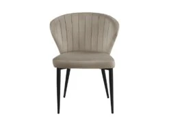 Lot De 6 Chaises CRUSTI - Velours Et Métal - Beige -Mobilier De Restaurant chaise 453071