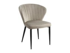 Lot De 6 Chaises CRUSTI - Velours Et Métal - Beige -Mobilier De Restaurant chaise 453075