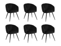 Lot De 6 Chaises VADIM De Pascal MORABITO - Velours Et Métal - Noir -Mobilier De Restaurant chaise 453663