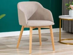 Lot De 6 Chaises Avec Accoudoirs - Tissu Et Hévéa - Beige - JELISA 13 Lot De 6 Chaises Avec Accoudoirs - Tissu Et Hévéa - Beige - JELISA -Mobilier De Restaurant chaise 4579289