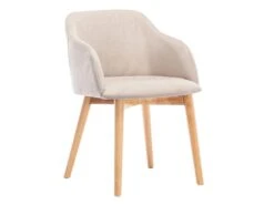 Lot De 6 Chaises Avec Accoudoirs - Tissu Et Hévéa - Beige - JELISA 15 Lot De 6 Chaises Avec Accoudoirs - Tissu Et Hévéa - Beige - JELISA -Mobilier De Restaurant chaise 4579327