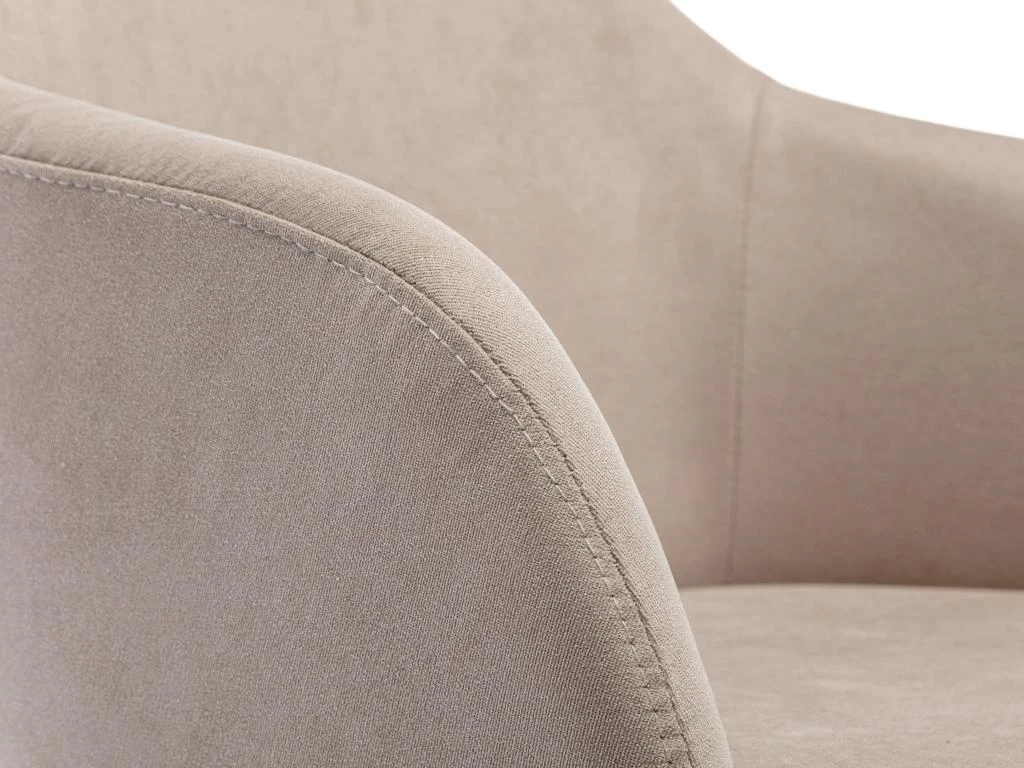 Lot De 6 Chaises Avec Accoudoirs - Tissu Et Hévéa - Beige - JELISA 8 Lot De 6 Chaises Avec Accoudoirs - Tissu Et Hévéa - Beige - JELISA – Image 8