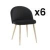 Lot De 6 Chaises LILLY - Velours - Noir